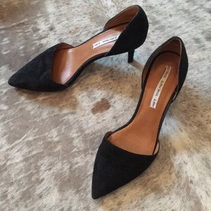 Black suede heels